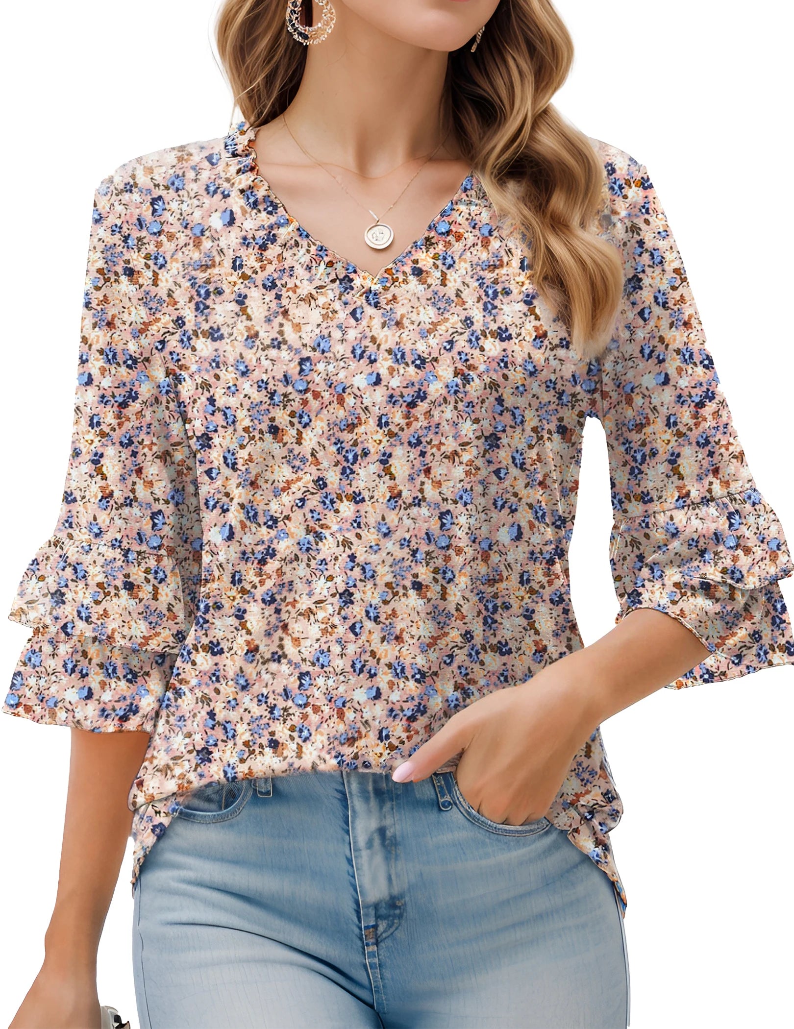 Ruffle Sleeve Bell Top