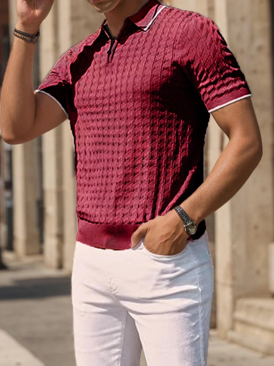 Half-Zip Knit Polo