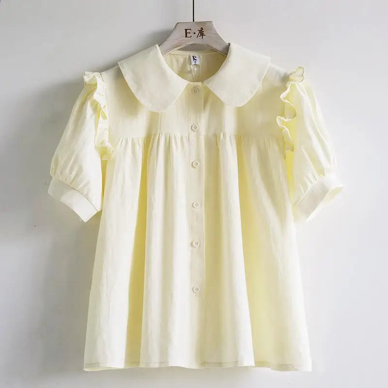 Blue Korean Spring Blouse