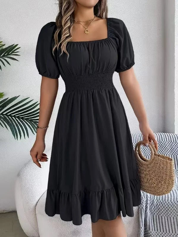 Square Neck Lotus Dress