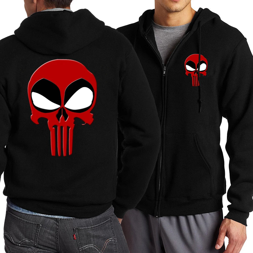 Y2K Skull Zipper Hoodie
