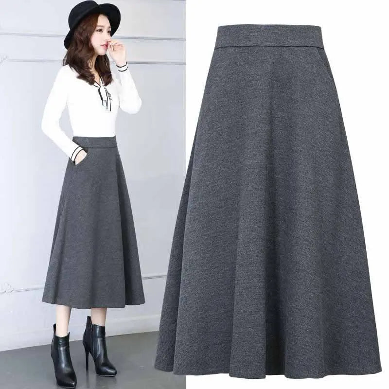 Elegant Wool A-Line Skirt