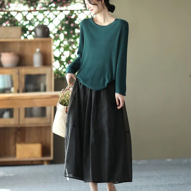 Patchwork Midi Skirt