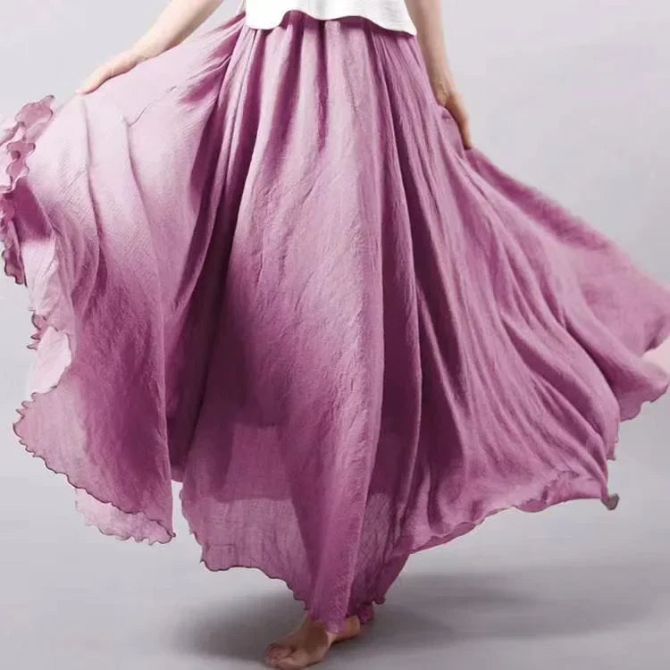 Cotton Linen Maxi Skirt