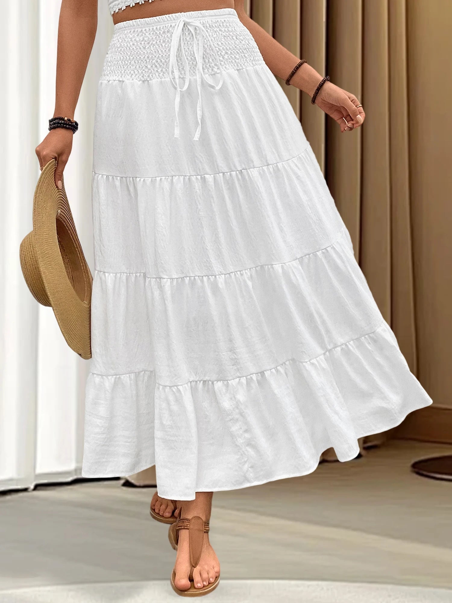 Bohemian Ruffle High-Waist Skirt