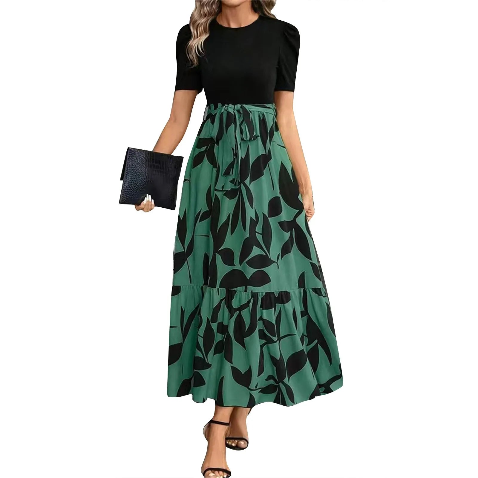 Elegant Lace-Up A-Line Dress