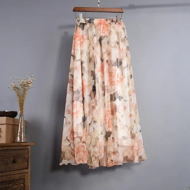 Bohemian Chiffon Long Skirt