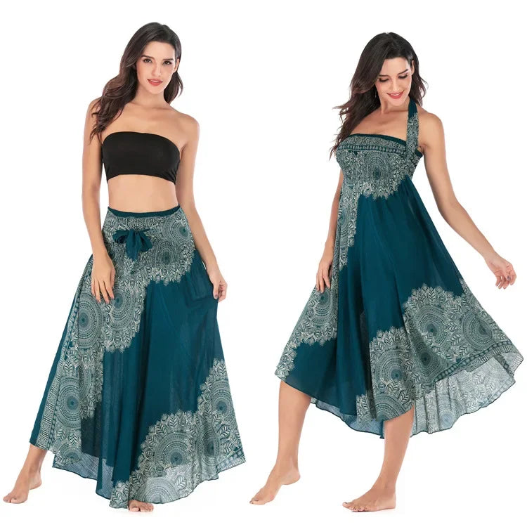 Boho Floral Long Skirt