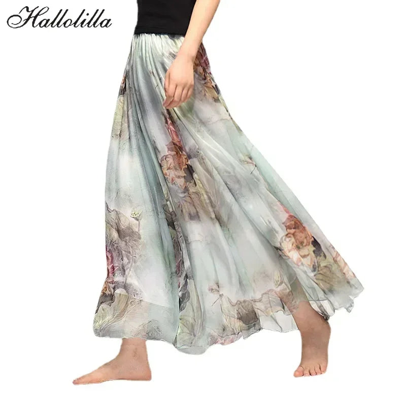 Bohemian Chiffon Long Skirt