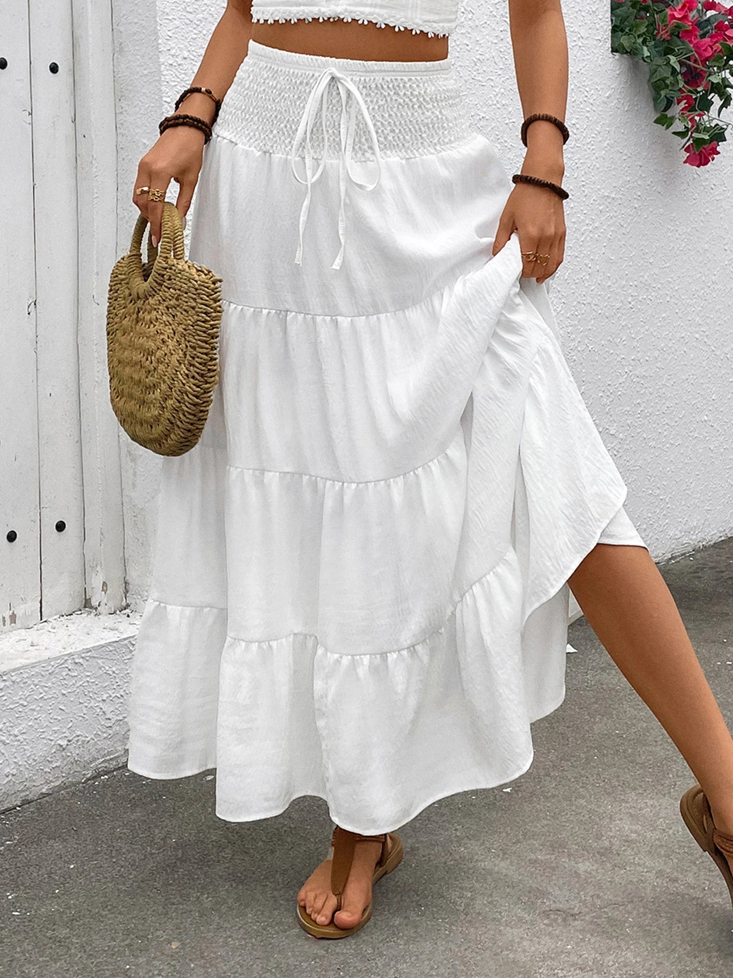 Bohemian Ruffle High-Waist Skirt