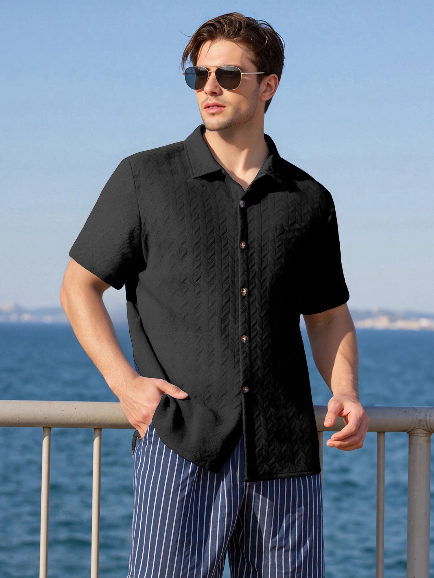 Solid Casual Button-Down