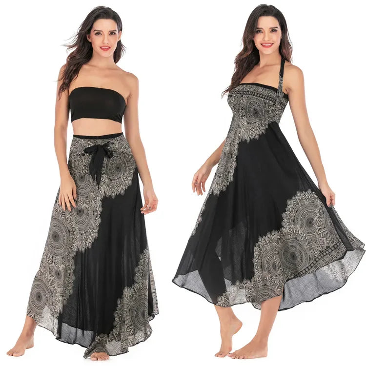 Boho Floral Long Skirt