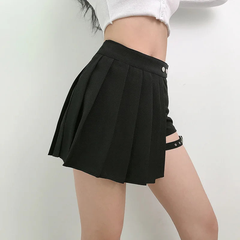 Gothic Plaid Pleated Skirt