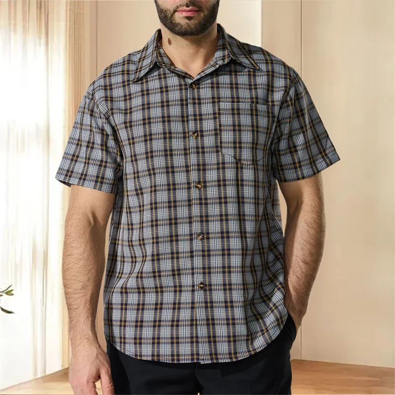 Plaid Button-Down Shirt
