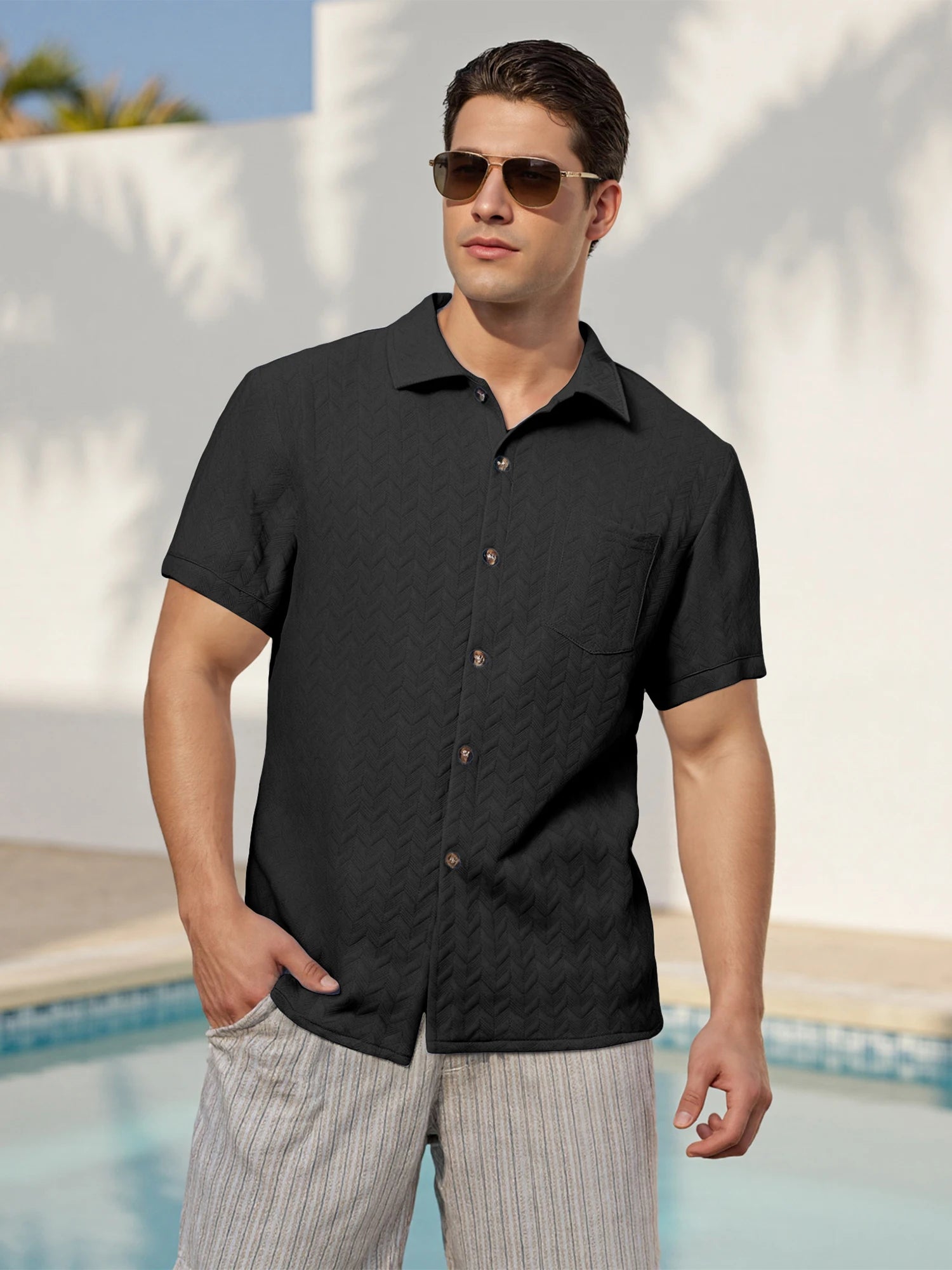 Solid Casual Button-Down