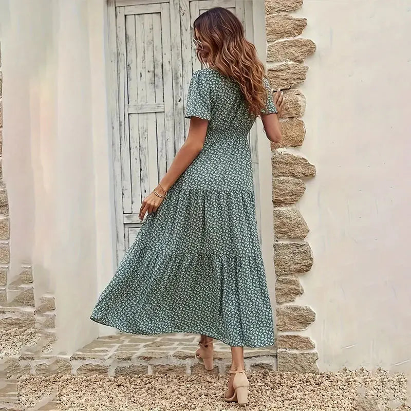 Floral Tiered Midi Dress