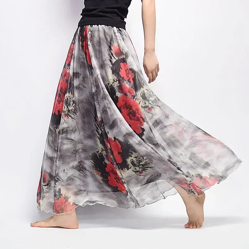 Bohemian Chiffon Long Skirt