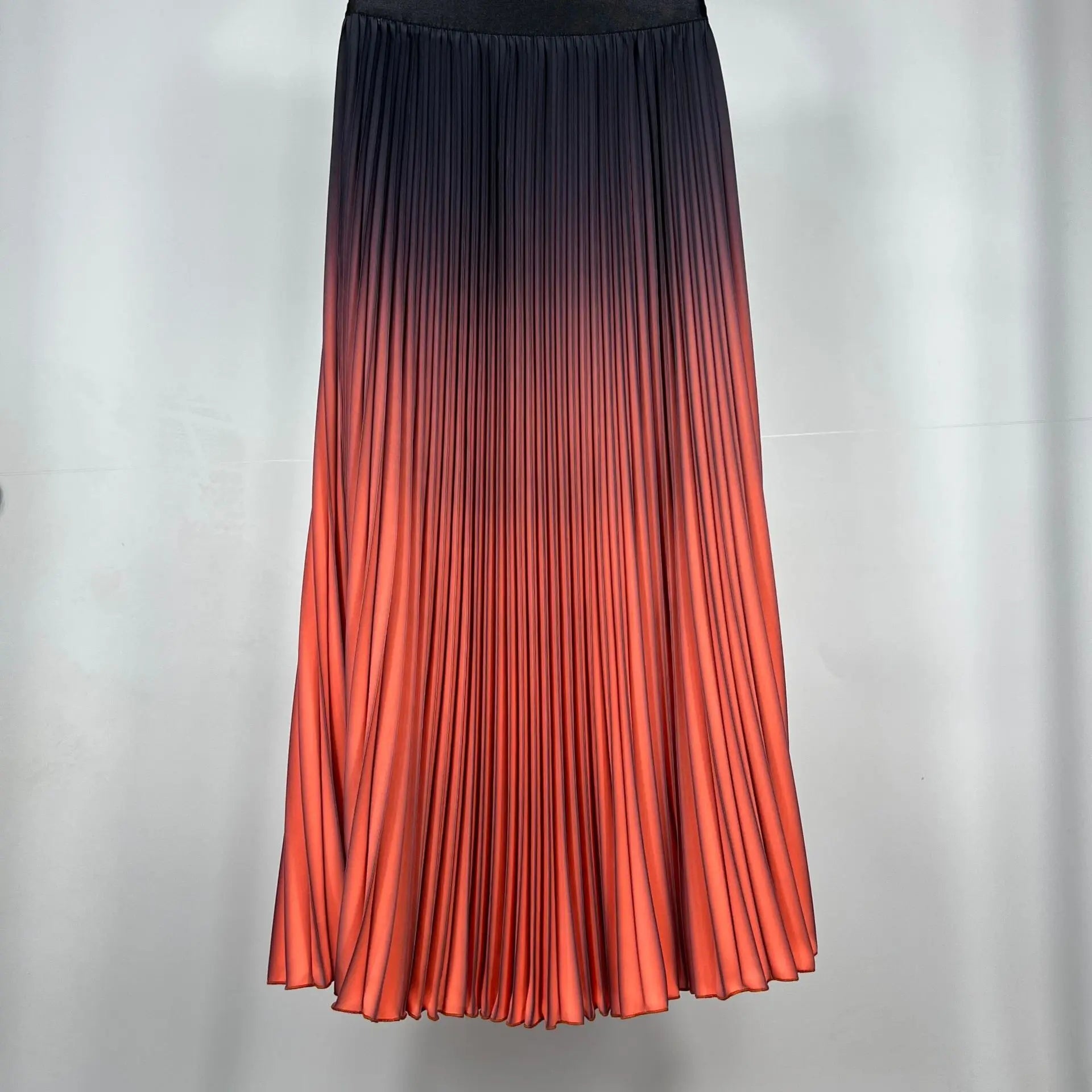 Gradient Pleated Midi Skirt