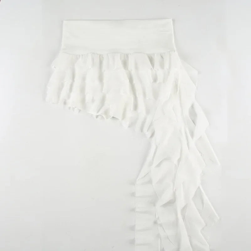 Ruffled Mesh Mini Skirt