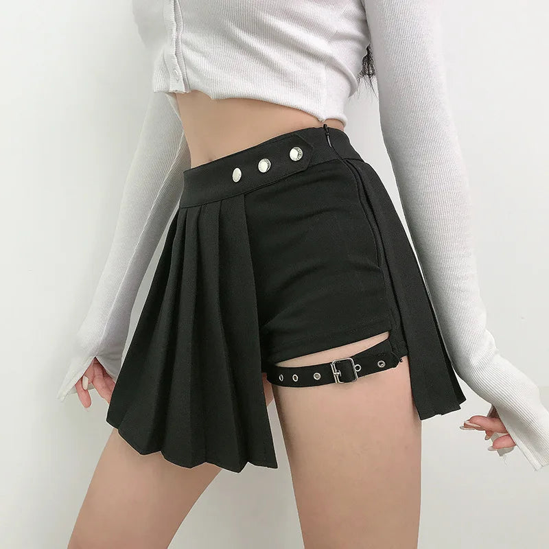 Gothic Plaid Pleated Skirt