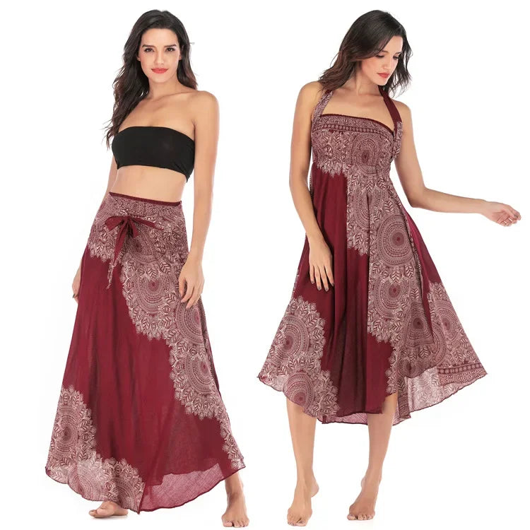 Boho Floral Long Skirt