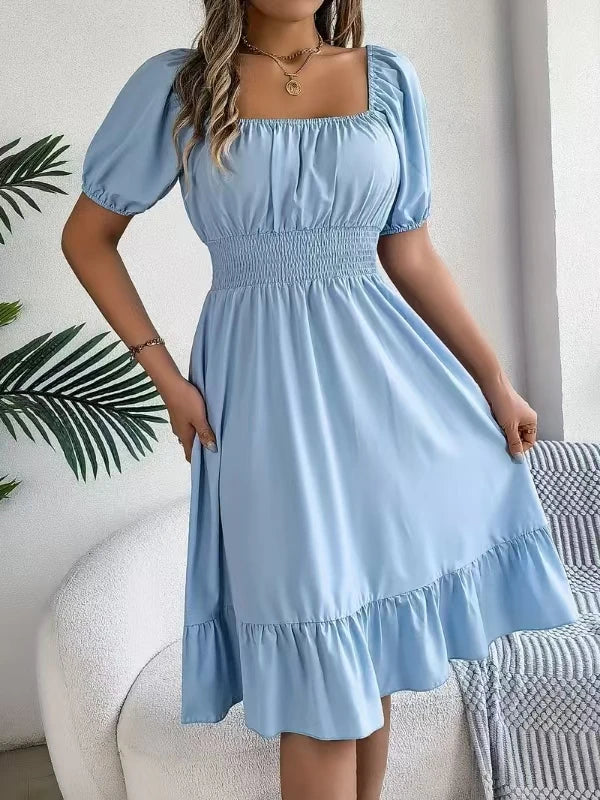 Square Neck Lotus Dress