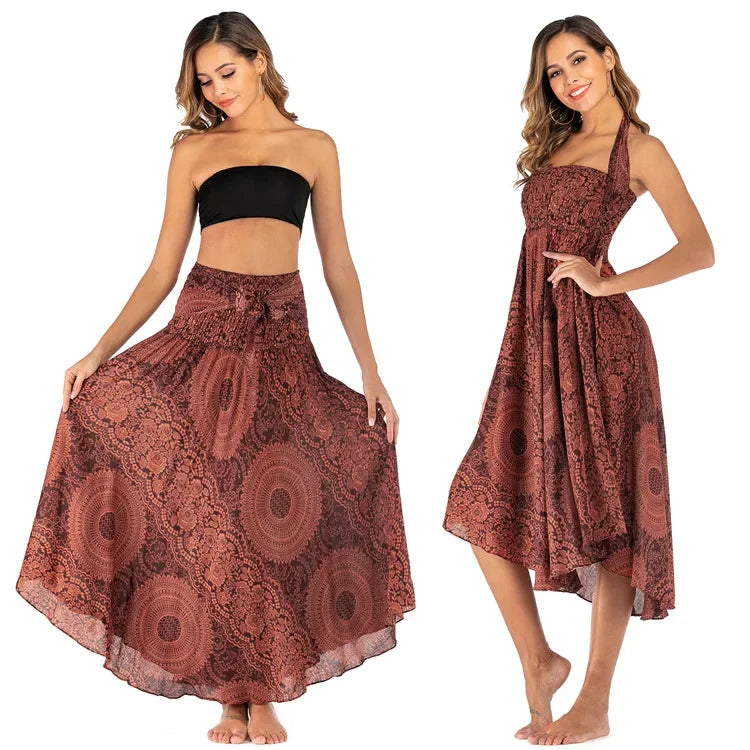Boho Floral Long Skirt