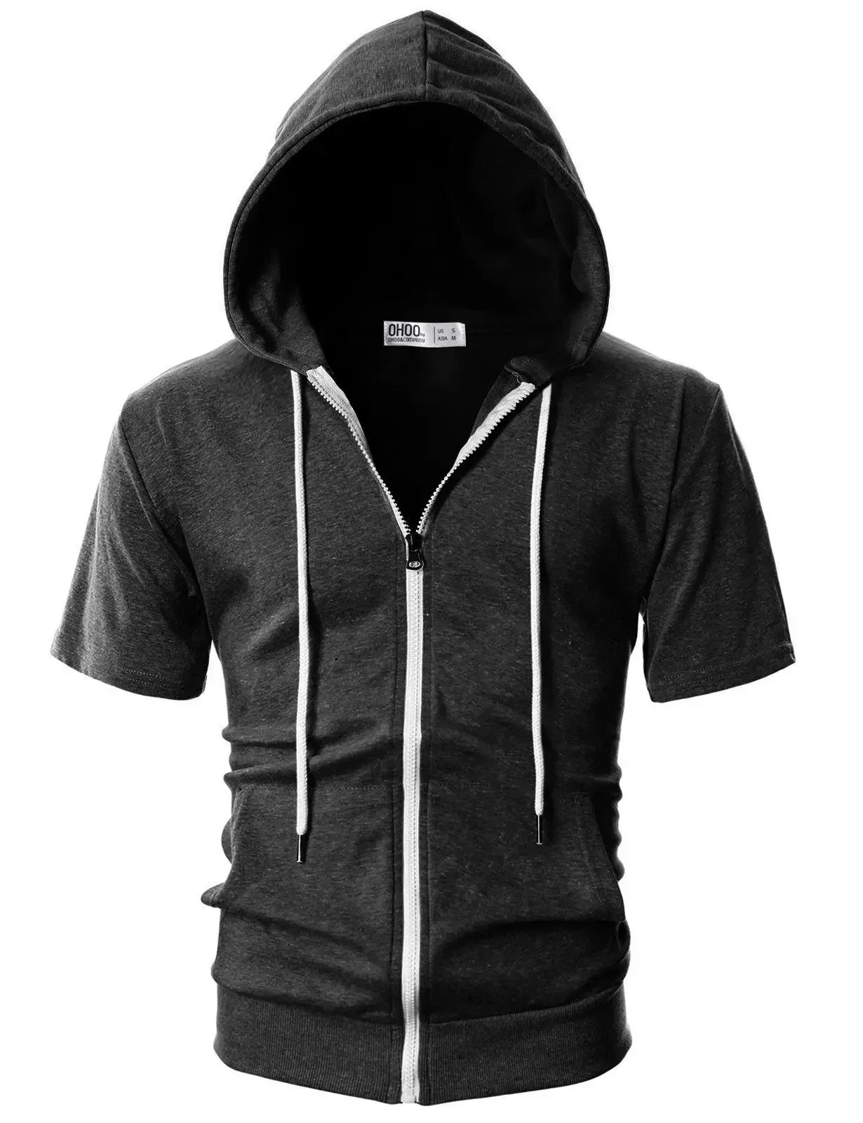 Slim Zip Short-Sleeve Hoodie