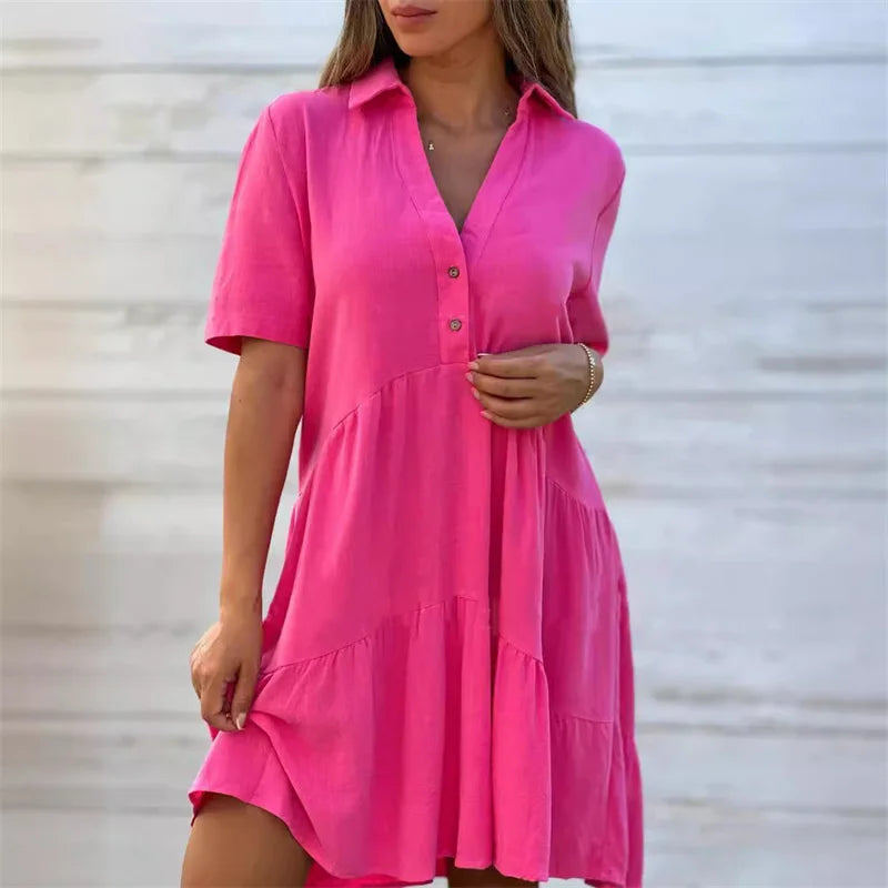 Casual Cotton Linen Dress