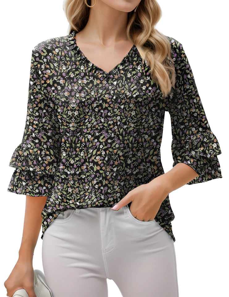 Ruffle Sleeve Bell Top