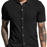 Textured Knit Polo Shirt