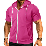 Slim Zip Short-Sleeve Hoodie