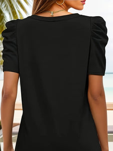 Casual Puff Sleeve Tee