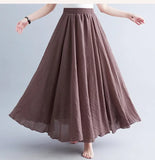 Cotton Linen Maxi Skirt