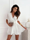 Chiffon Ruffle Mini Dress