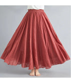 Cotton Linen Maxi Skirt