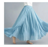 Cotton Linen Maxi Skirt