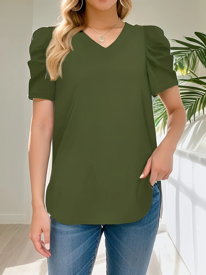 Casual Puff Sleeve Tee