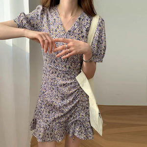 Vintage Floral Wrap Dress