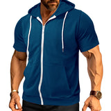 Slim Zip Short-Sleeve Hoodie
