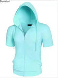 Slim Zip Short-Sleeve Hoodie