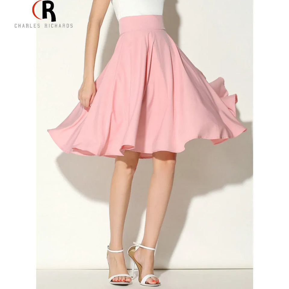 High Waist Pleated Skirt