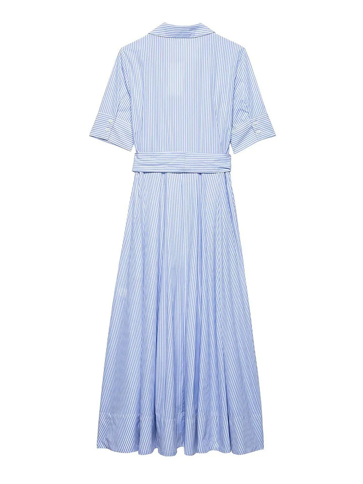 Blue Stripe Midi Dress