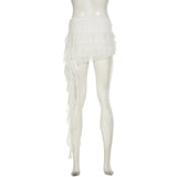 Ruffled Mesh Mini Skirt