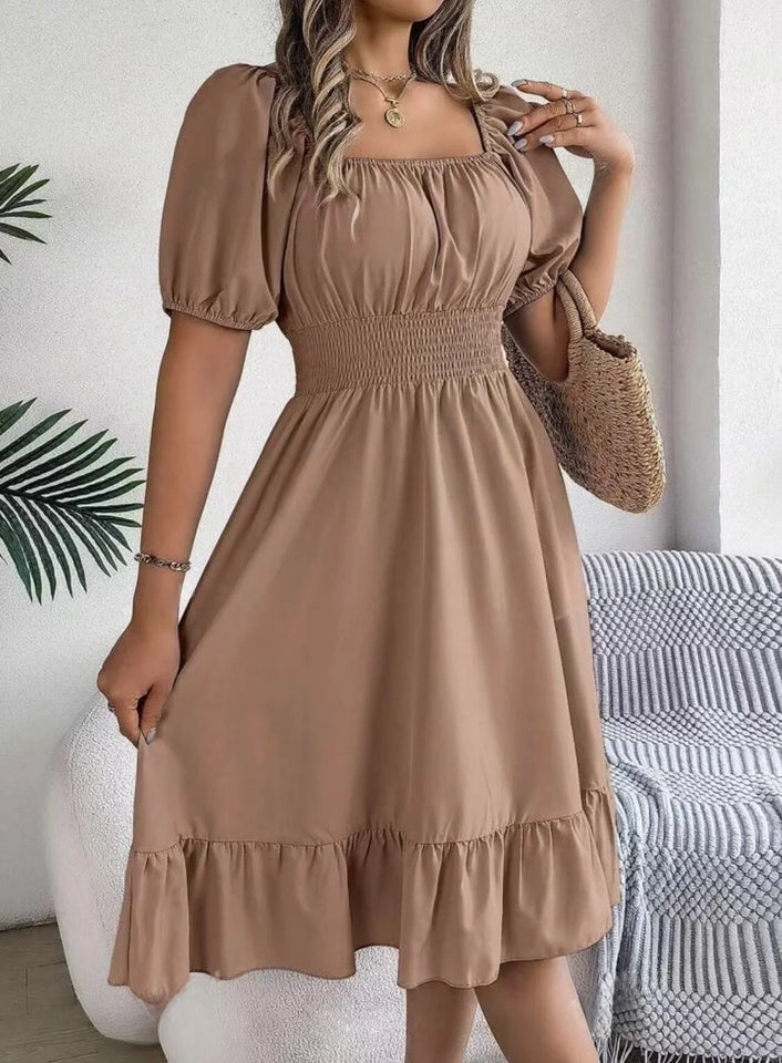 Square Neck Lotus Dress