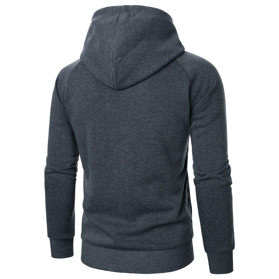Solid Color Zipper Hoodie