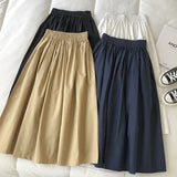 Korean Pleated Midi Skirt