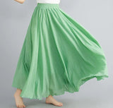 Cotton Linen Maxi Skirt