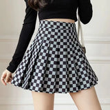 Plaid Pleated A-Line Skirt