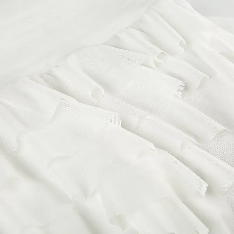 Ruffled Mesh Mini Skirt